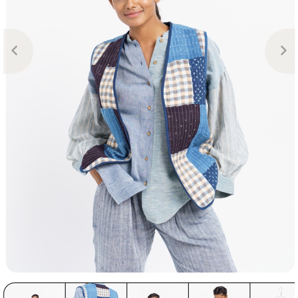 NWT patchwork vest jacket in Large- I wear US M 8-10 this one fits - Picture 4 of 8